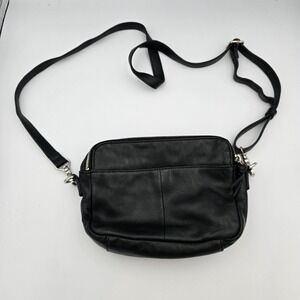 margot Black Leather Crossbody Bag